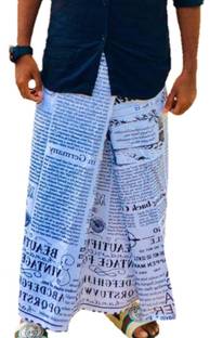 MPS Printed Black, White Lungi