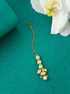 YELLOW CHIMES Metal Maang Tikka
