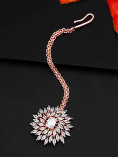 YELLOW CHIMES Copper Maang Tikka