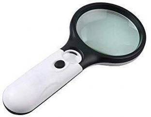 HLIPIH Professional Handheld Magnifying Glass 3 with Led Light 3X & 45X Big Size 3X,45X Magnifying Glass