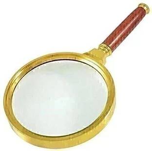 Protos Hand Held Wooden 80 mm Magnifying Lens Glass 10x Magnifier