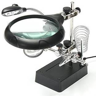 Bluedeal Light Magnifier Magnifying Glass Helping Hand Soldering Stand with 3 Lens glass Magnifier Magnifying