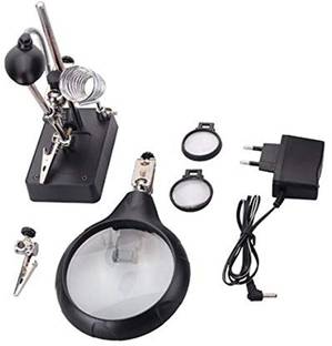 SHUANG YOU Adjustable Auxiliary Clip 3X Multi-functional 3 Lens Magnifying Glass 5 Led Zoom Light