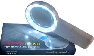 Gilhot Handheld Lens - Magnifying Glass with Built-in 10 LED Lights 10x Pocket Magnifier
