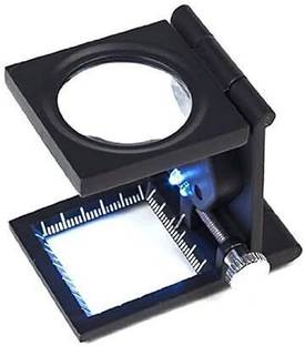 Bluedeal 10x Hands-Free Mini Folding Magnifying Loupe Zinc Alloy Linen Tester Pick Glass 10x Magnifying Glass