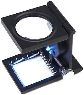 EIS 10X Folding Magnifier Measure Scale Reading Lens LED Light Magnifying Glass 10MM Magnifier Glass