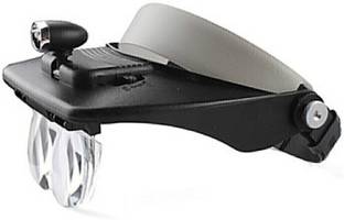 KP2 Magnifying Glass with 4 LEDs Light Lamp 1.2X 1.8X 2.5X 3.5X Lens (Black) 1.2X, 1.8X, 2.5X, 3.5X Magnifying Glass