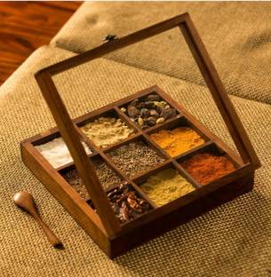 Angira handicrafts Spice Set Wooden, Glass