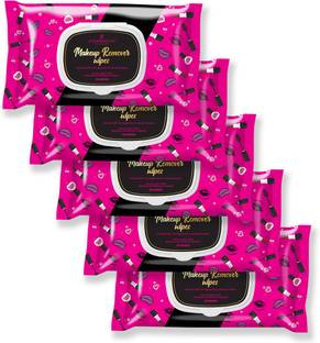 COLORESSENCE Makeup Remover Wipes (Pack of 5), Enriched with Pomegranate & Honey Extracts Makeup Remover
