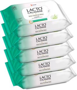 Lacto Calamine Daily Cleansing wipe with Aloe Vera, Cucumber, Vitamin E, Paraben & Alcohol Free Makeup Remover