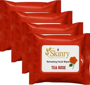 SKINRY Tea Rose Makeup Removing Wet Wipe | Rosy Soft Cleanse |Non-Irritating | 100 Pull Makeup Remover