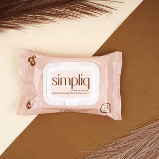 simpliq Makeup Remover Wipes, Enriched with Aloe Vera, Cucumber and Vitamin E Makeup Remover