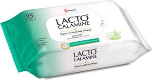 Lacto Calamine Daily Cleansing wipe with Aloe Vera, Cucumber, VitaminE, No Paraben Alcohol Free Makeup Remover