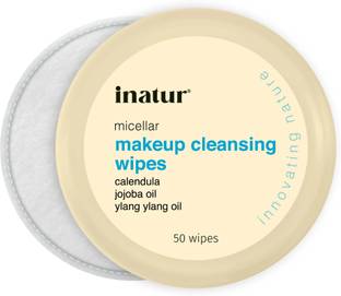 inatur Micellar Cleansing Wipes |Gentle & Hydrating for Sensitive Skin Makeup Remover