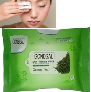 Gonegal Daily Essentials Makeup Remover Cleansing Wet Wipes Green Tea Makeup Remover