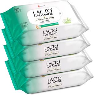 Lacto Calamine Daily Cleansing wipe Aloe, Cucumber, Vitamin E, Paraben & Alcohol Free Makeup Remover