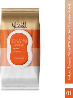 Glam21 Make-up Remover Wipes With Vitamin C & Hyaluronic Acid| Remove Waterproof Makeup Makeup Remover