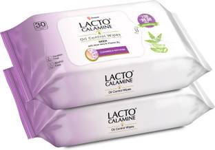 Lacto Calamine Oil Control Wipes with Neem,VitaminB3 and Aloe Parabens & Alcohol free Makeup Remover