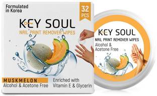 key soul Nail Paint Remover Wipes, Musk Melon 100% biodegradable
