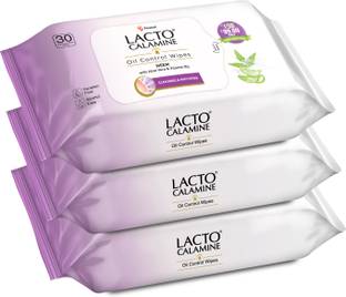 Lacto Calamine Oil Control Wipes with Neem,Vitamin B3 and Aloe Vera, No Parabens Alcohol Makeup Remover