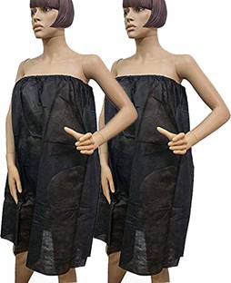 D-Core Women Non-Woven 50 GSM Disposable Spa Massage Waxing Body Massage Gown Makeup Apron