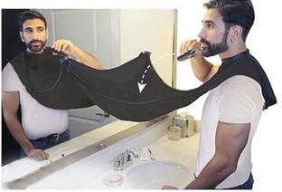 Yancorp Beard Hair Catcher for Shaving and Trimming, 2 Suction Cups, One Size Makeup Apron