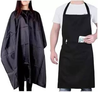 Tifurko Professional Hairdressing Unisex Barber Apron With Cutting Apron Pack Of 2 Makeup Apron
