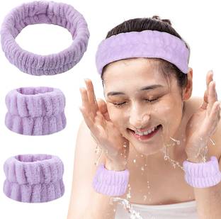 HASTHIP Face Wash Headband Wristband Combo, Hairband for Women, Super Water Absorbent Head Band