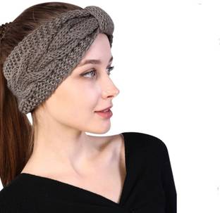 RICHMEN Bow Grey Woolen Hair Band for Girls Makeup Headband