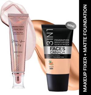 FACES CANADA Rose Gold Strobe Cream (30ml)+Caramel Natural Hydra Matte Mini Foundation (18ml)