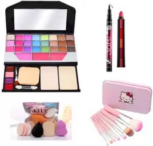 Beauzy 6155 Eye Shadow, 5in1 Matte Lipstick, Puff and Makeup Brushes