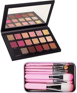 TUMR ROSE GOLD MULTICOLOR EYESHADOW PALLETE WITH PROFESSIONAL MAKEUP BRUSH SET