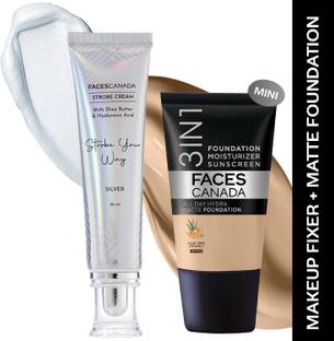 FACES CANADA Silver Strobe Cream (30ml) + Medium Natural Hydra Matte Mini Foundation (18ml)