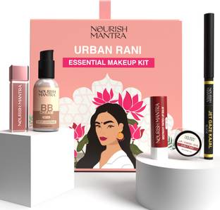 Nourish Mantra Urban Rani Makeup Kit Include Lip Balm, BB Cream, Lipstick,Cheek Tint and Kajal