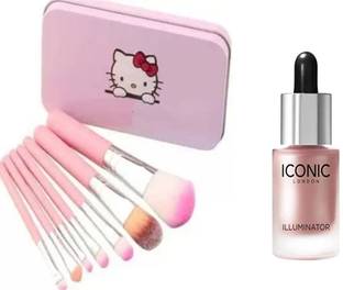 TUMR Beauty Complete Set of Makeup Brushes for Girls WITH Iconic Highlighter(COMBO)