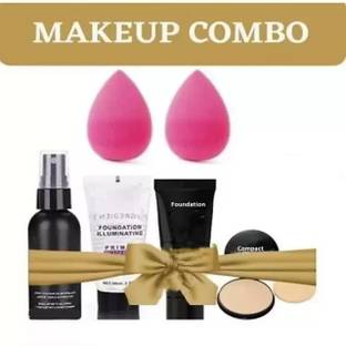huda.bb Makeup fixer & Makeup Primer & Foundation & Compact & Puff 2 pc. 6 items in set