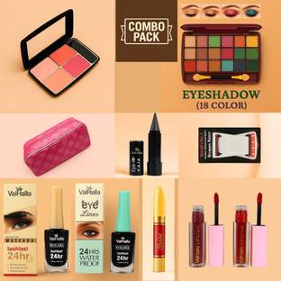Valhalla 10-in-1 Makeup Combo Pack – Full Face Kit with Eyeshadow, Blush, Kajal & More