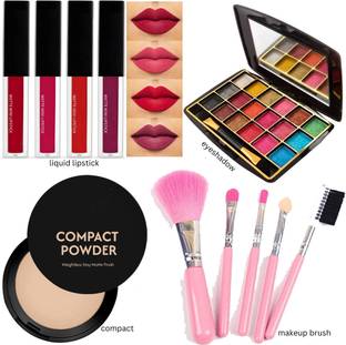 lately red edition liquid lipstick with eyeshadow compact & makeup brush