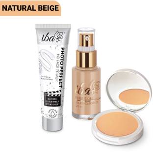 Iba Foundation + Compact + Primer Face Makeup Combo (Natural Beige)