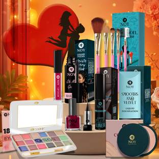 NOY Complete Makeup Combo Kit Mascara, Kajal, Lipstick, Foundation & Eyeshadow