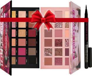 TRENDEE HUDA Nude Edition Eyeshadow, Rose Gold Edition highly pigmented Eyeshadow & Eyeliner.