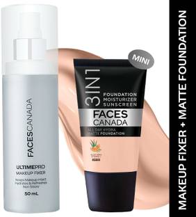 FACES CANADA Makeup Fixer (50ml) + Rose Ivory Hydra Matte Mini Foundation (18ml)