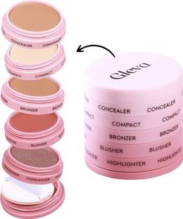Gleva 5-in-1 Makeup Stack, Smooth & Blendable, Travel-Friendly Makeup Kit ( Dark )