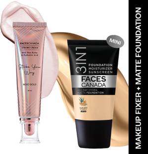 FACES CANADA Rose Gold Strobe Cream (30ml) +Medium Natural Hydra Matte Mini Foundation (18ml)