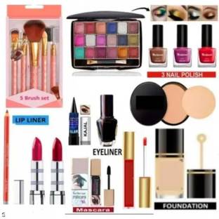 brown blush Complete Cosmetic Gift Box set of makeup