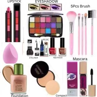 lately eyeshadow with eyeliner mascara kajal lipstick nail polish compact & foundation