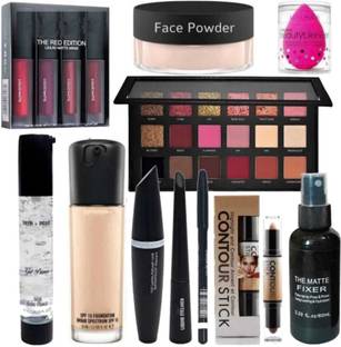 toroka FANCY FACE MAKEUP COMBO PUFF PRIMER FIXER LIPSTICK FOUNDATION