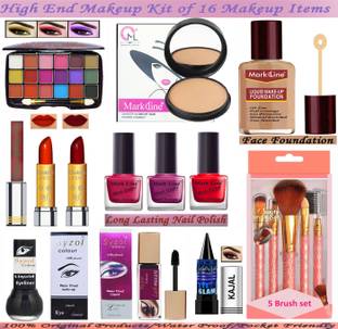 M L Markline Perfect Glow Makeup Kit of 16 Makeup Items AM06