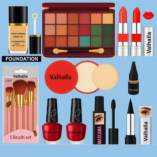 Valhalla Makeup Kit for Women & Girls with Lipstick, Foundation, Eyeliner, Brushes Set
