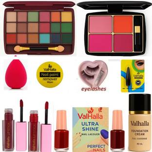 Valhalla 11-in-1 Makeup Combo Kit with blusher , eyeshadow , foundation, lipsticks & More